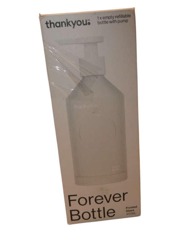 Thankyou Forever Pump Bottle, 400 ml Capacity, Frosted Glass