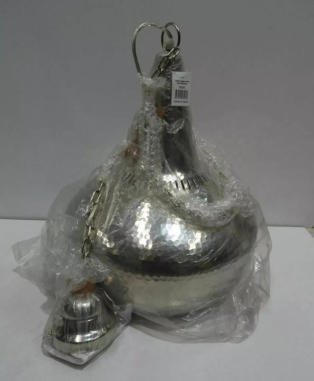 Home & Giftware Lunar Large Silver Iron Pendant VE26