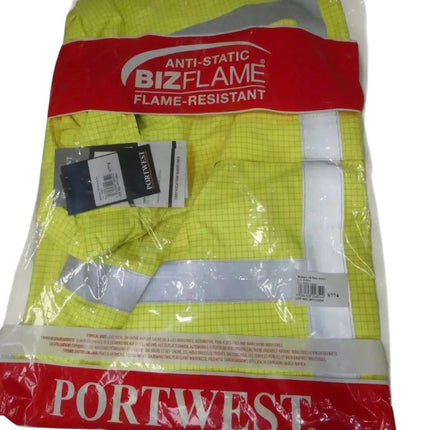 Portwest Mens Bizflame Hi-Vis Multi Lite Rain Jacket, Yellow, 3X-Large