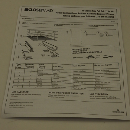 ClosetMaid 32101 Premium 11.5-Inch Wide Kitchen Single Tier Cabinet Pull Out Bas