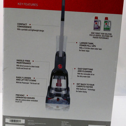 Hoover PowerDash Compact Carpet Cleaner, Powerful Pet Stain and Odour Remover