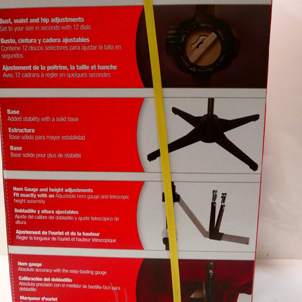 SINGER Female Adjustable Gray Dress Form Fits Sizes 10-18 Pinnable Mannequin Bod