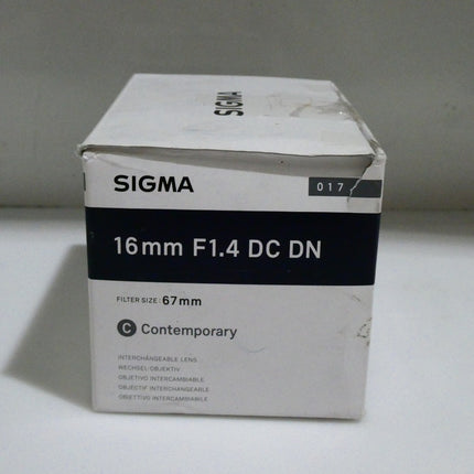 Sigma 16mm f/1.4 DC DN Contemporary Camera Lens for Sony E-Mount 4402965