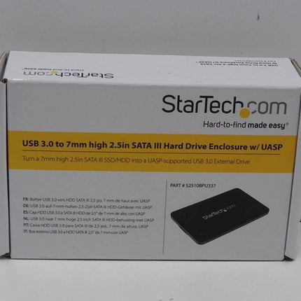 StarTech.com 2.5in USB 3.0 SATA Hard Drive Enclosure w/ UASP for Slim 7mm SATA 