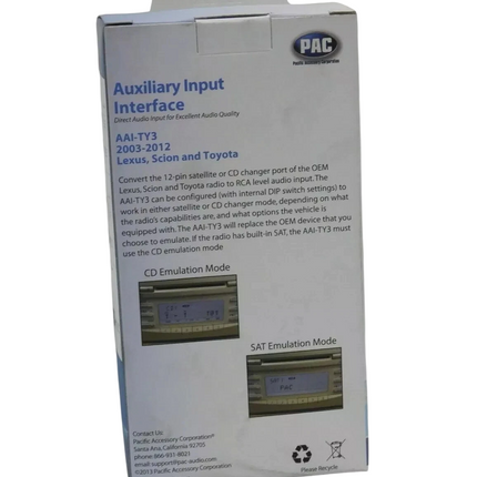 PAC AAI-TY3 Auxiliary Input Adapter for Select Lexus/Scion/Toyota Factory Radios