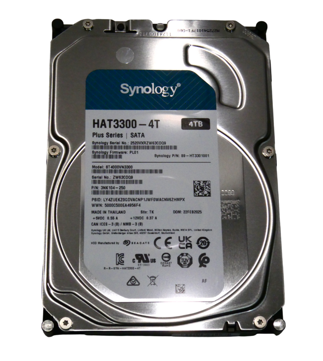 Synology HAT3300 4TB Plus Series SATA HDD 3.5" (HAT3300-4T)