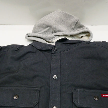 Wolverine Men's Overman Fleece Lined Cotton Duck Canvas Hooded Shirt Jacket, XL