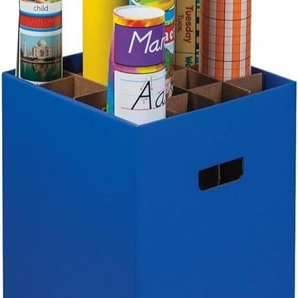Classroom Keepers Poster & Roll Storage, Blue, 24"H x 12-1/4"W x 12-1/4"D