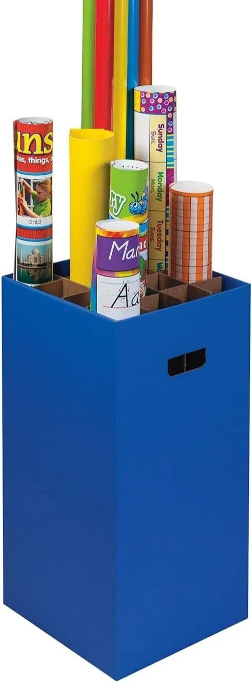 Classroom Keepers Poster & Roll Storage, Blue, 24"H x 12-1/4"W x 12-1/4"D
