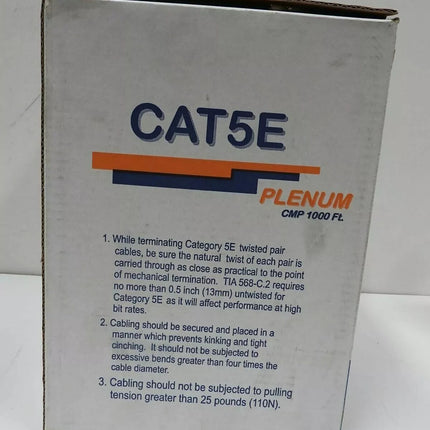 Monoprice 1000FT 24AWG Cat5e 350MHz UTP Solid_ Plenum (CMP)_ Bulk Ethernet Bare