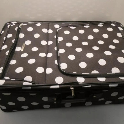 Rockland Vara Softside 3-Piece Upright Luggage Set, Black dot, 3-Piece Set