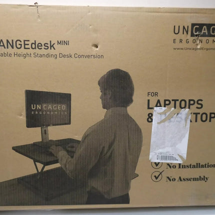 Uncaged Ergonomics CHANGEdesk Mini Small Standing Desk Converter Simple Affordab