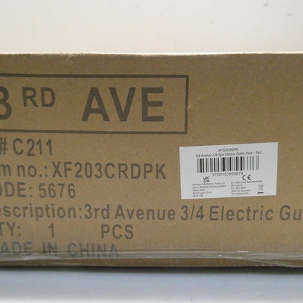 3rd Avenue 3/4 Electric Guitar - Red - XF203CRDPK