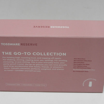 TOSSWARE Reserve 9oz Stemless Champagne Glass Dishwasher Safe Set of 4