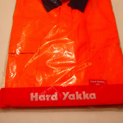 Hard Yakka Men's Foundations Hi-Visibility Two Tone Cotton Drill Coverall, Orang