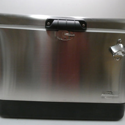 Koolatron Stainless Steel 51 L (54 qt) 85 Can Capacity Ice Chest Beverage Cooler