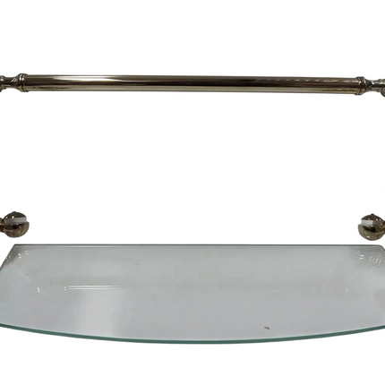 Allied Brass DT-33TB/18-PB Glass Shelf with Towel Bar, 18-Inch x 5-Inch