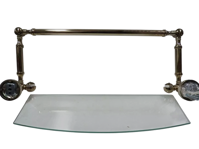 Allied Brass DT-33TB/18-PB Glass Shelf with Towel Bar, 18-Inch x 5-Inch