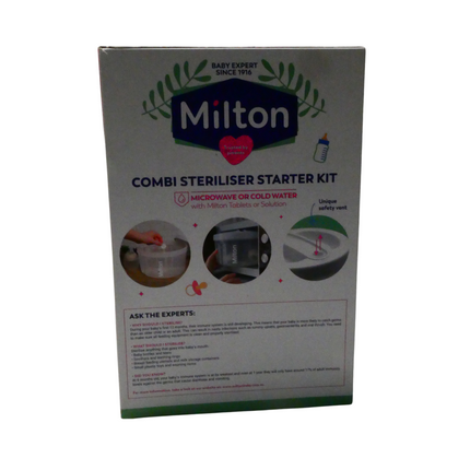 Milton 2 in 1 Combi Steriliser Starter Kit | Use in Microwave in 2 Mins |Cold Wa