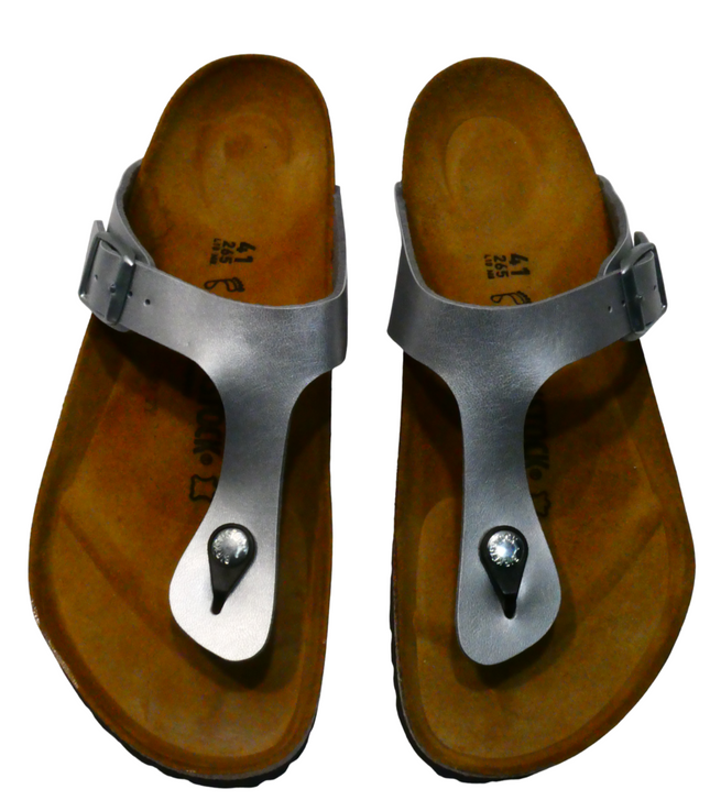 Birkenstock Women's GIzeh Thong Sandal, Silver EU43, UK7.5, US M 8, US L 10