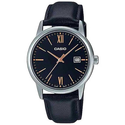 CASIO MTPV002L-1B3 Unisex Black/Silver Analog Watch with Black Band