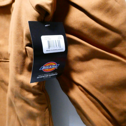 Dickies Men's Fleece Hooded Duck Shirt Jacket With Hydroshield, Brown Duck, X-Sm