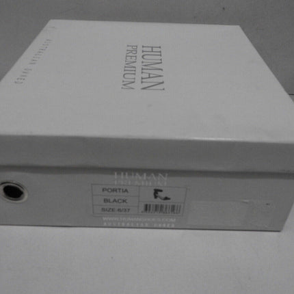 Human Premium Women's Portia Sandals, Black Leather - 37 EU