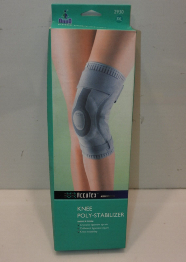 Oppo 2930 Accutex Knee Poly-stabiliser, XXX-Large, Knee Sleeve for Sprains, Stra