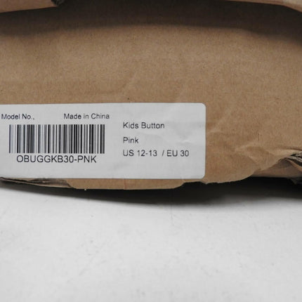 Outback Ugg Boots Kids Button - Premium Double Face Sheepskin Pink,Size US 12-13