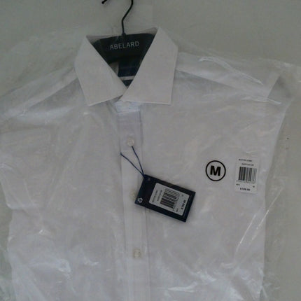 Abelard Men's Bedford Dobby Shirt Slim Fit, White, M