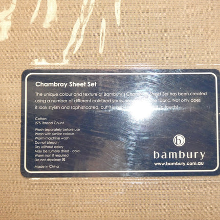 Bambury Chambray Sheet Set, Double, Taupe