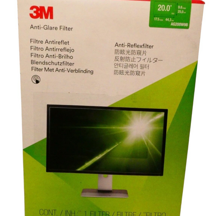 3M™ Anti-Glare Filter for 20in Monitor, 16:9, AG200W9B