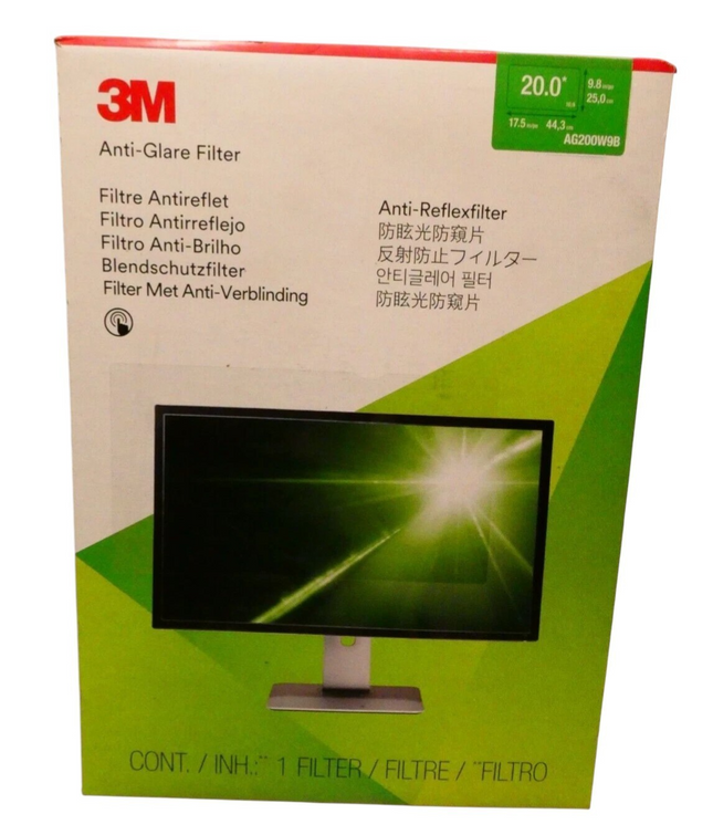 3M™ Anti-Glare Filter for 20in Monitor, 16:9, AG200W9B