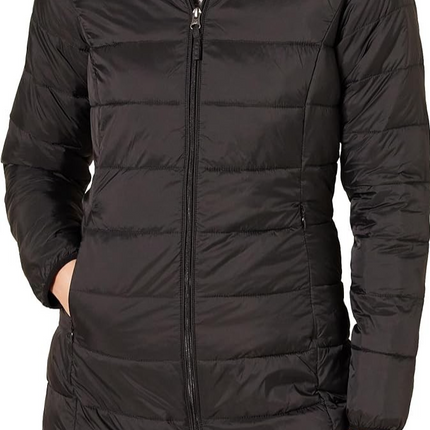 Amazon Essentials Women's Lightweight Water-Resistant Hooded Puffer Coat, Large