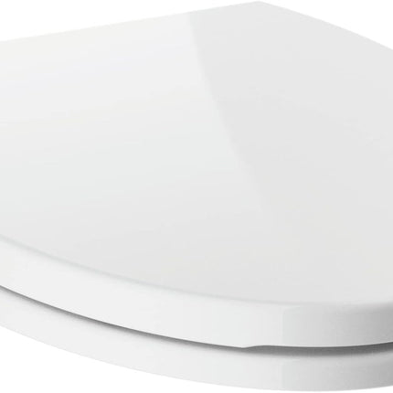 Faucet Morgan Elongated Slow-Close White Toilet Seat with Non-Slip Seat Bumpers,