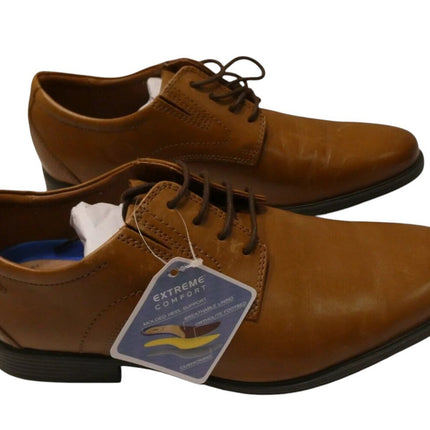 Clarks Men's Whiddon Plain Oxford, Dark Tan Leather, 9.5 Wide