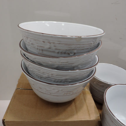 Pfaltzgraff Trellis White 16-Piece Dinnerware Set, Service for 4, Distressed Whi