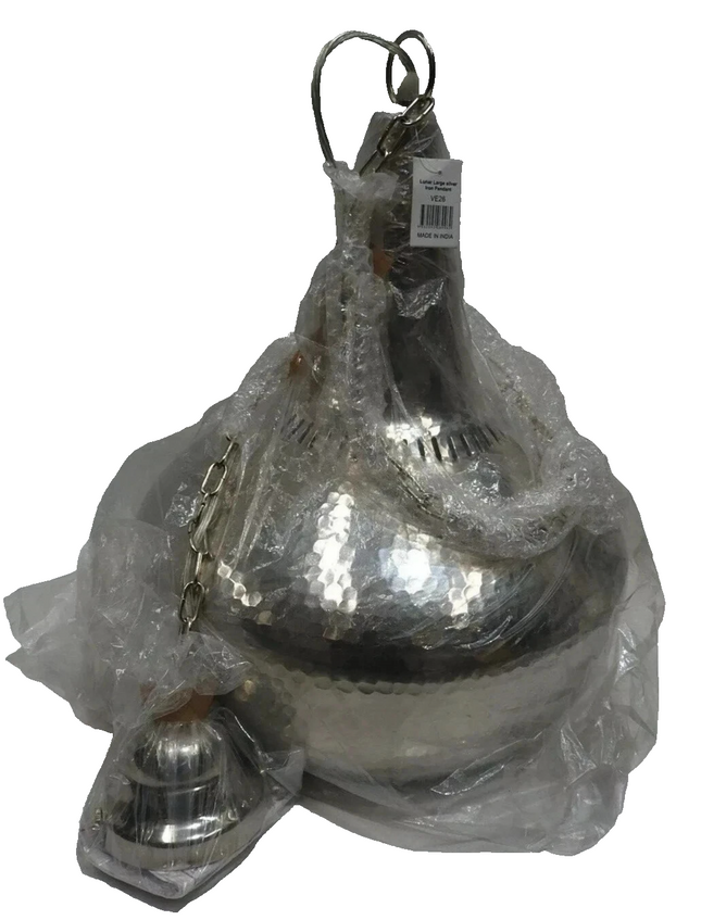 Home & Giftware Lunar Large Silver Iron Pendant VE26