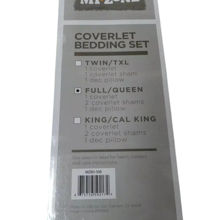 Mizone Josh 4 Piece Coverlet Set, Blue, Full/Queen