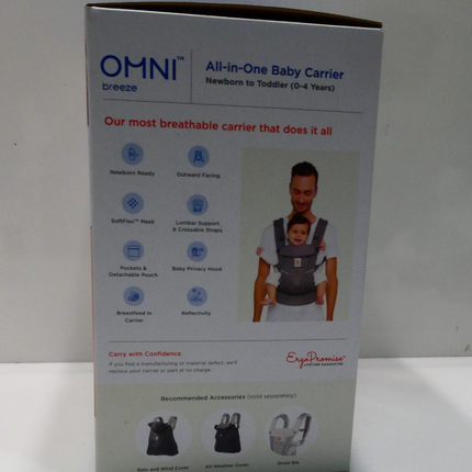 Ergobaby Omni Breeze Newborn To Toddler Carrier With 4 Carry Positions, Soft Bre