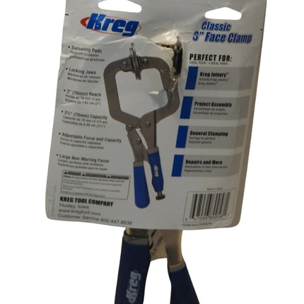 Kreg CLASSIC FACE CLAMP 3" Reach, Increased Clamping Capacity