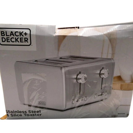 Black + Decker BD4250 Toaster 4 Slice, Stainless Steel