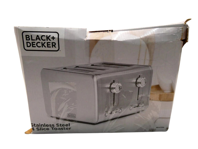Black + Decker BD4250 Toaster 4 Slice, Stainless Steel