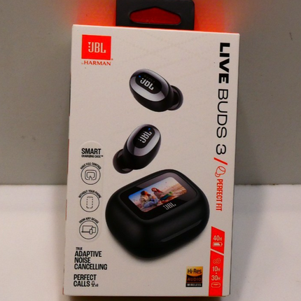JBL Live Buds 3 True Wireless Noise Cancelling Earbuds with Screen - Black