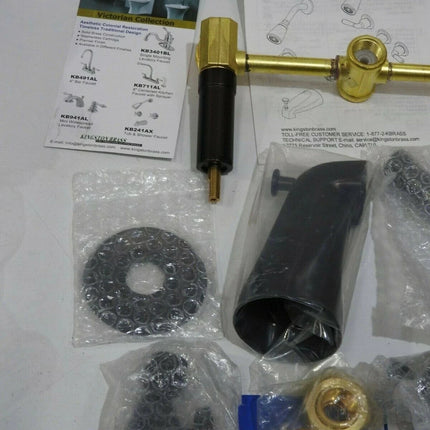 Kingston Brass KB245AX Twin Handle Tub and Shower Faucet with Decor Cross Handle