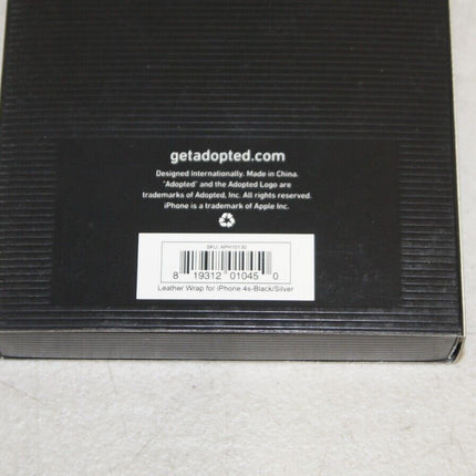 Adopted Leather Wrap Case for iPhone 4 - Black/Silver