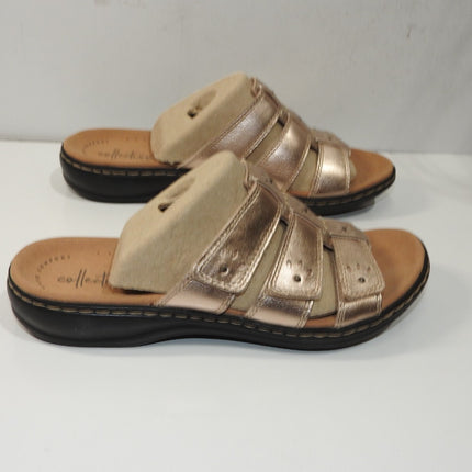 Clarks Women's Leisa Spring Fashion Sandal, Rose Gold Leather, US 6