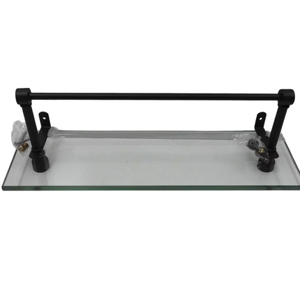 Allied Brass FT-1/16TB Foxtrot 16 Inch Vanity Integrated Towel Bar Glass Shelf