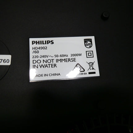 Philips 5000 Series Induction Cooker, 2000W High Power, 5 Power Levels, 3 Menus,