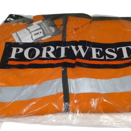 Portwest 100% Cotton 4-in-1 Jacket MJ777, Orange/Navy - Small